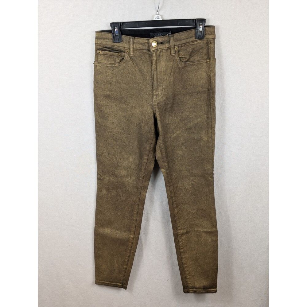 Lauren Ralph Lauren Metallic High Rise Skinny Ankle Jeans Women's Size 6